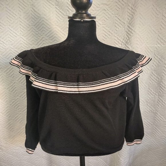 H&M Sweaters - H&M Black Off the Shoulder Neck Pullover Sweater Women's Size Large